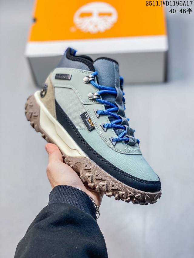 Timberland添柏岚灰棕，夏季网面设计，户外高帮休闲大黄靴系列 广东大厂品质 原盒原包装 24Ss新款 时尚潮流搭配 面料采用意大利顶级磨砂细纹皮 搭配防