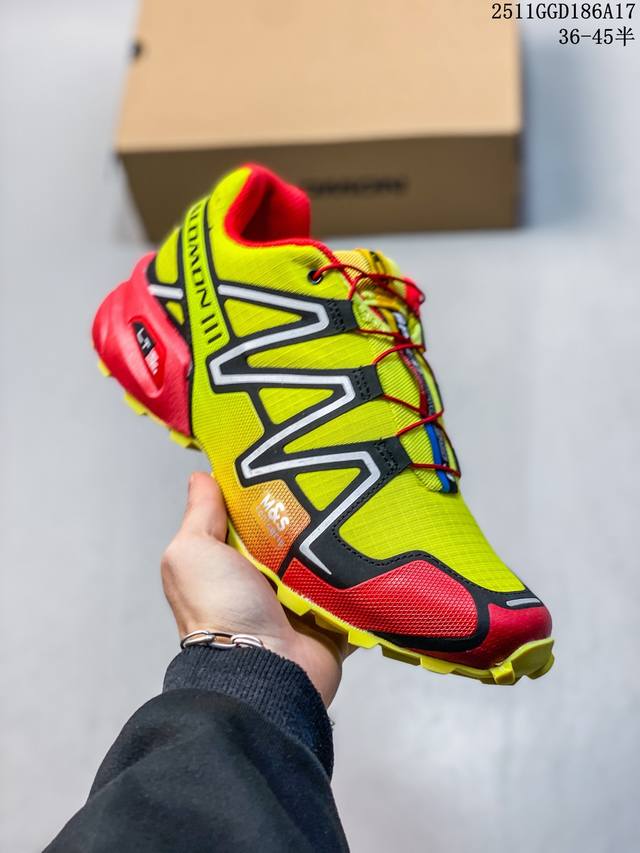 Salomon Speedcross 3 萨洛蒙机能减震休闲跑步鞋 速干织物面料 耐磨防滑大底户外运动鞋 真标带半码 Size:36-45码 #Uss44251