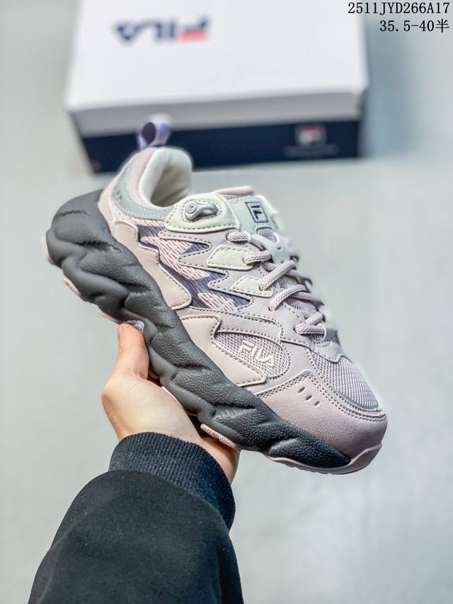 Fila斐乐 Fern 2 蕨草2.0 时尚摩登复古经典个性潮流清新运动日常通勤百搭舒适厚底 耐磨透气轻便 低帮 生活休闲鞋 女款 11Jyd266A17