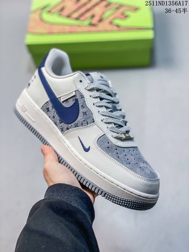 高端定制Nike Air Force 1 '07 Low 斯图西联名 奶白灰勾印花 高端定制 低帮休闲板鞋 定制鞋盒 大厂纯原品质出货 超高清洁度 皮料切割干净