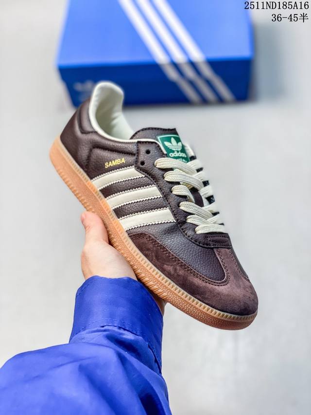 Adidas Samba Og 阿迪达斯三叶草低帮休闲鞋 桑巴限定 牛皮材质德训鞋 真标带半码 Size:36-45码 #Axx1825111 11Nd185A