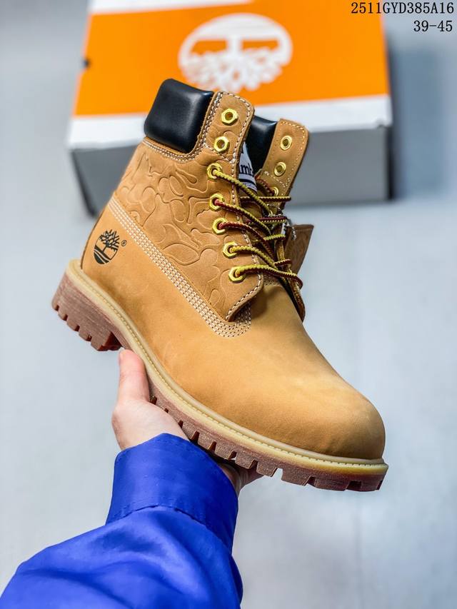 联名 Timberland X Bape X Undefeated 添柏岚 天伯伦 猿人头 不败 三方联名限量款卖爆了的经典联名款 中山大厂代工生产 原厂精选防