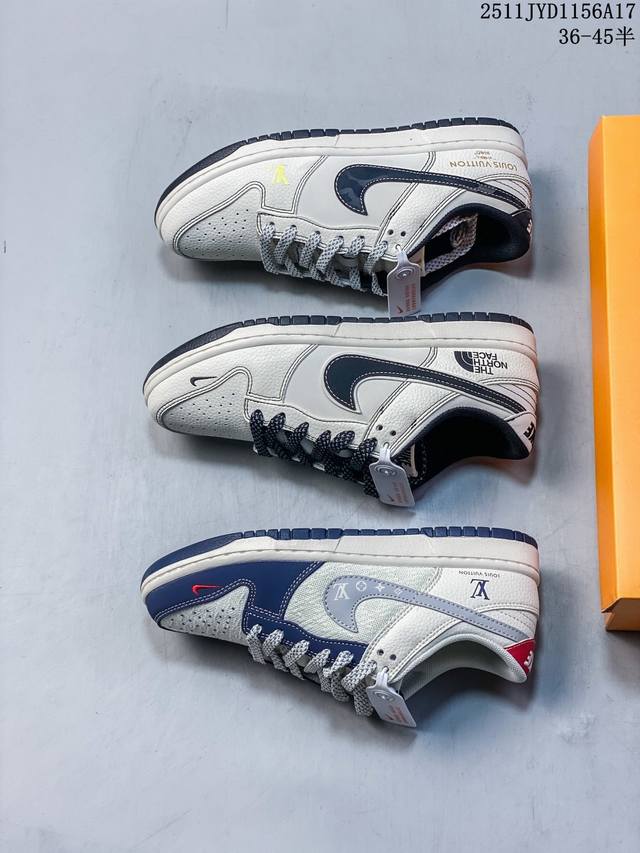 海外爆款限量发售！公司级 Nike Sb Dunk Low“Lv联名 蓝红帆布拼接” 高端定制 今年最流行配色搭配 海外潮流爆款 低帮 复古 减震 防滑 耐磨