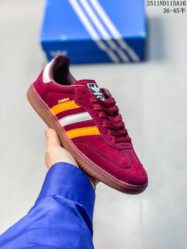 Adidas Originals Samba Og 阿迪达斯三叶草 桑巴舞系列绅士德训足球风百搭低帮休闲运动板鞋 货号:Jr0892 尺码:36 36.5 37