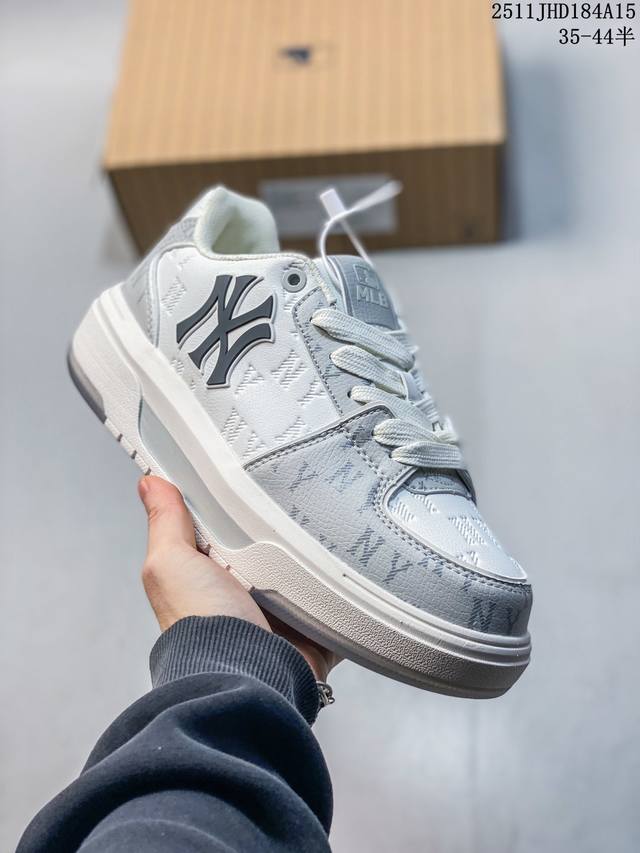Mlb Chunky Liner pocket Monogram 厚底低帮休闲鞋 Ny联名印花限定 牛皮材质运动鞋 真标带半码 Size:35-44码 #Zss
