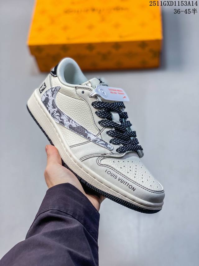 海外爆款限量发售！Travis Scott X Fragment Design X Jordan Air Jordan 1 Low Og Sp “Lv联名 黑线