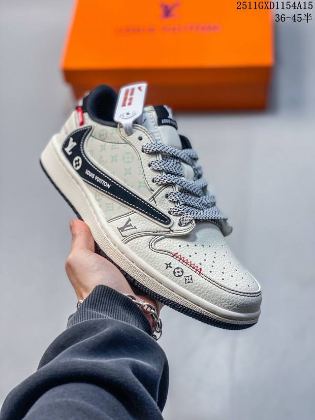 海外限量发售！公司级Nike Air Force 1 '07 Low “Lv联名 黑勾Nike红标”空军一号 低帮 运动鞋 休闲鞋 折边针车 工艺难度大 原楦头