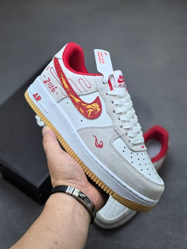 海外爆款限量发售！公司级Nike Air Force 1 '07 Low “马年限定” 空军一号 高端定制 低帮 运动鞋 休闲鞋 折边针车 工艺难度大 原楦头原