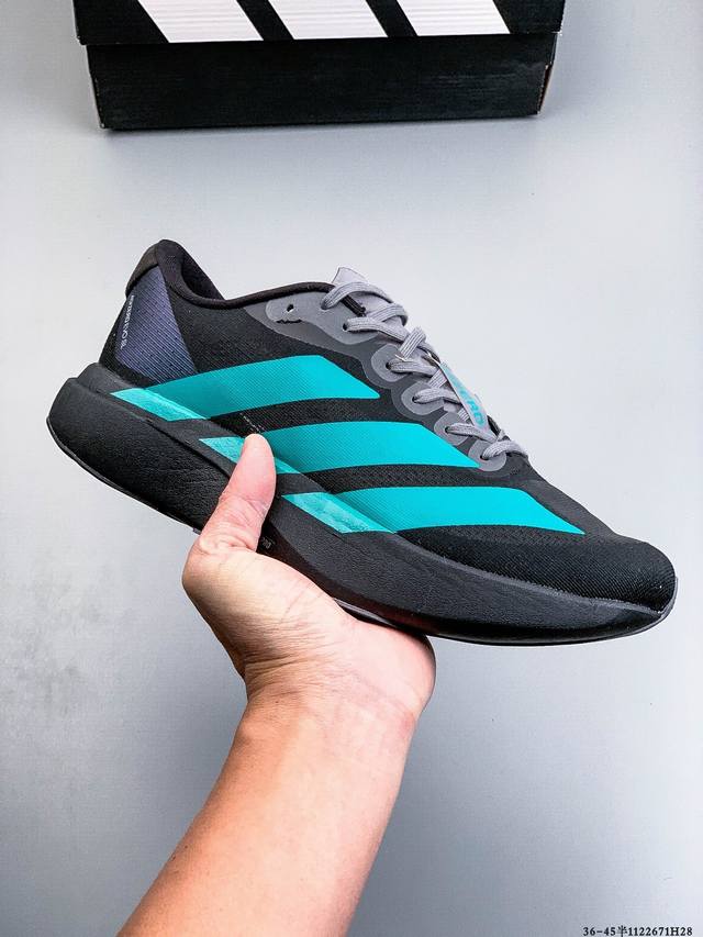 Adidas Adizero Evo Sl M马拉松飞线贾卡轻质透气休闲运动跑步鞋 采用双层透气网纱 Flywire动态飞线绑缚鞋面材质 内置Zoom小气垫装置