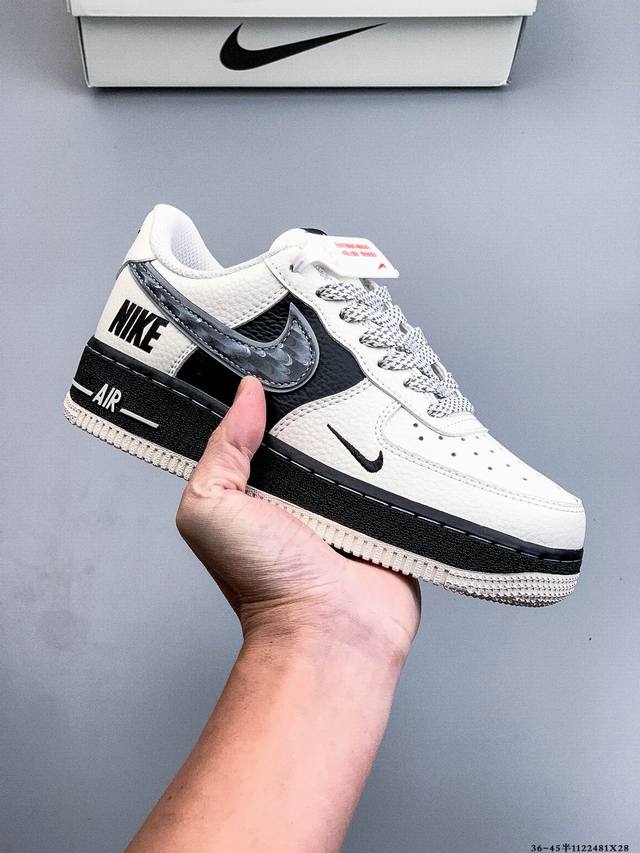原楦数据纸版，采用硬质优质皮革鞋面材质，内置全掌Air Sole气垫。耐克 Nike Air Force 1 Low 空军一号低帮百搭休闲运动板鞋 112248