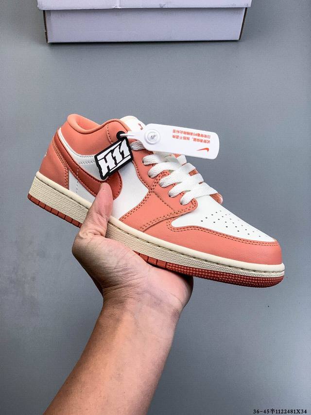 公司级头层！耐克Nike Air Jordan 1 Low Aj1 乔1 低帮潮流运动休闲板鞋。Aj1 低帮拼接 完美版型真头层牛皮# 内置缓震气垫 原鞋开模