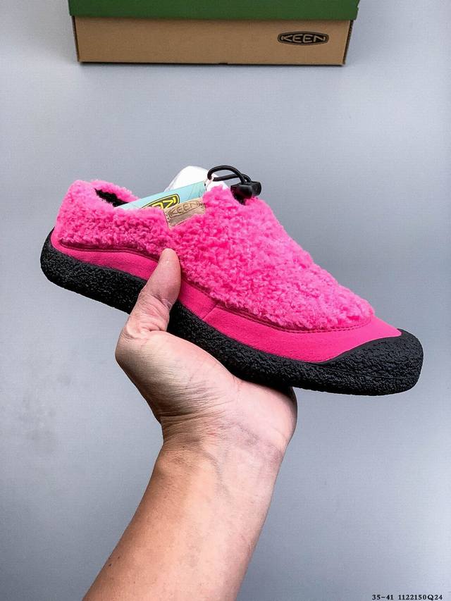 公司级！Keen Howser Iii Slide 科恩秋冬保暖一脚蹬女鞋毛毛鞋小羊蹄棉鞋 1122150Q24