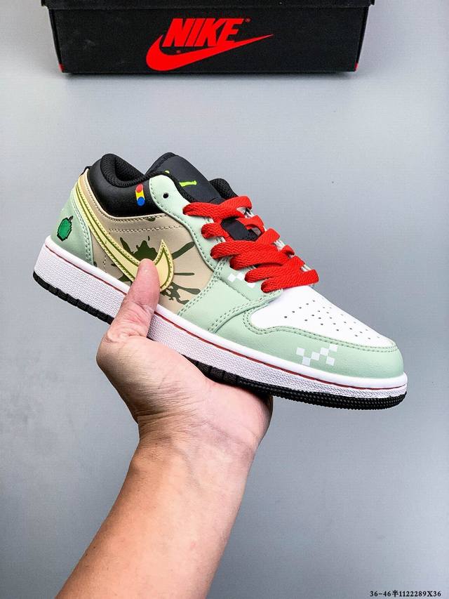 公司级头层！耐克Nike Air Jordan 1 Low Aj1乔1 倒勾低帮潮流缓运动休闲板鞋。Aj1 低帮拼接 完美版型真头层牛皮# 内置缓震气垫 原鞋开