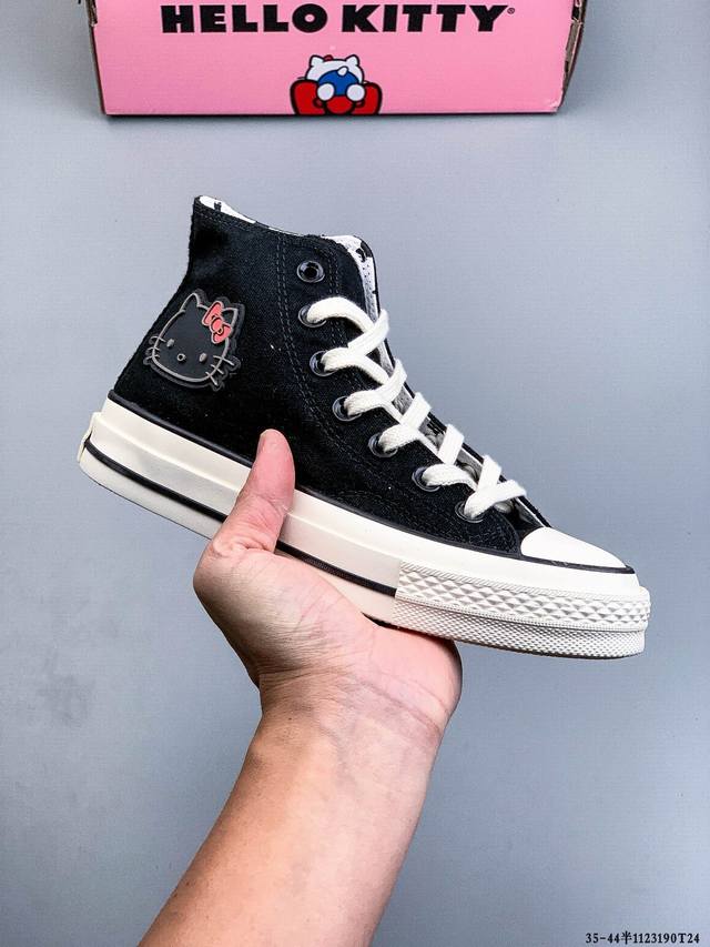 公司级！匡威Converse All Star厚底高帮休闲帆布鞋 1123190T24