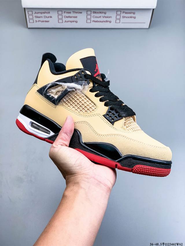 纯原版本！Air Jordan 4 Retro Og Cement Aj4 乔4 复古休闲运动篮球鞋 正确鞋舌立体高频 原厂数据 最新原厂底模 原厂纸板 112