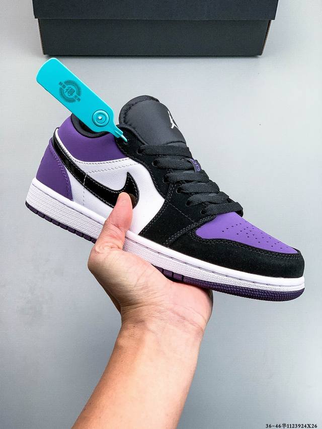 公司级头层！耐克Nike Air Jordan 1 Low Aj1 乔1 低帮潮流运动休闲板鞋。Aj1 低帮拼接 完美版型真头层牛皮# 内置缓震气垫 原鞋开模