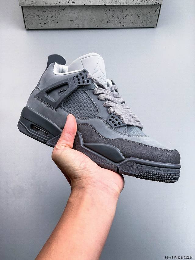 公司级！Air Jordan 4 Retro Og Cement Aj4 乔4 复古休闲运动篮球鞋 正确鞋舌立体高频 原厂数据 2025最新原厂底模 原厂纸板