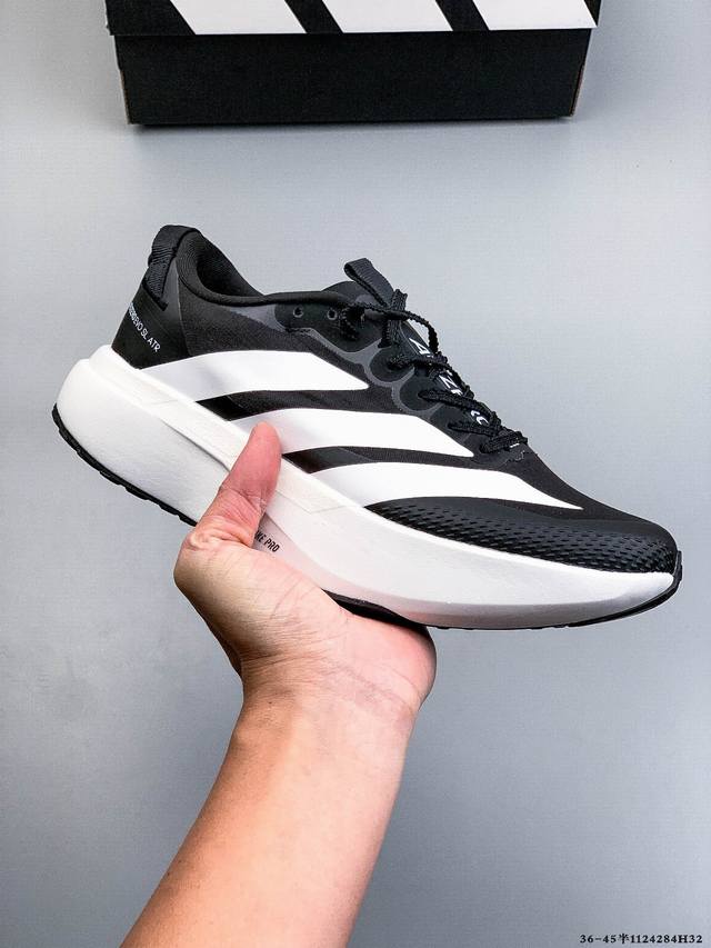 Adidas Adizero Evo Sl M马拉松飞线贾卡轻质透气休闲运动跑步鞋 采用双层透气网纱 Flywire动态飞线绑缚鞋面材质 内置Zoom小气垫装置