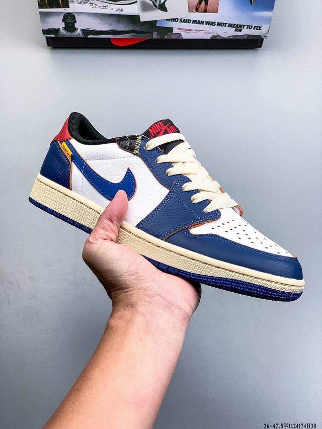 公司级头层！耐克Nike Air Jordan 1 Low Aj1 乔1 低帮潮流运动休闲板鞋。Aj1 低帮拼接 完美版型真头层牛皮# 内置缓震气垫 原鞋开模
