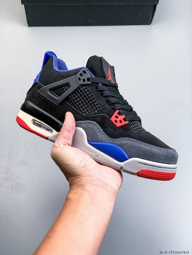 二层真标！Air Jordan 4 Aj4代中帮复古休闲运动文化篮球鞋。秉承轻量化的速度型篮球鞋设计思想完成设计，降低重量的同时提升舒适度，中底延续前作使用了分