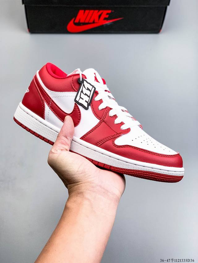 公司级头层！耐克Nike Air Jordan 1 Low Aj1乔1 倒勾低帮潮流缓运动休闲板鞋。Aj1 低帮拼接 完美版型真头层牛皮# 内置缓震气垫 原鞋开