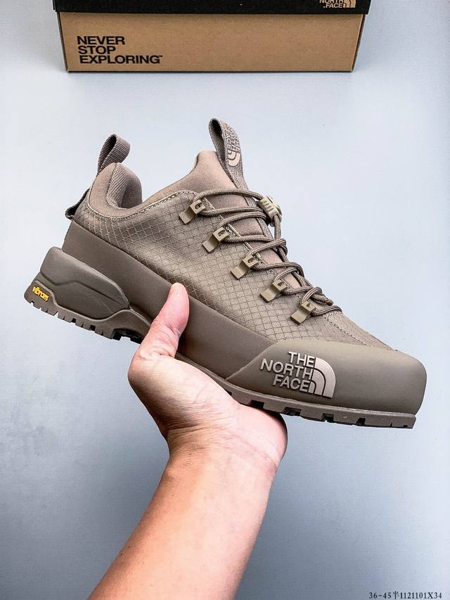 公司级！北面The North Face Glenclyffe Low 户外防滑登山鞋徒步鞋 鞋面采用坚固耐磨的材质设计，配合Vibram大底，抓地力出色，爬山