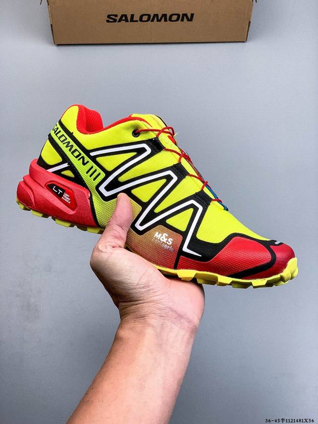 公司级Salomon萨洛蒙 Speedcross 3 简约舒适 防滑 低帮户外功能鞋 通过不同的几何纹路设计与不同密度的外底材质有机结合将抓地力与耐久性 充分发