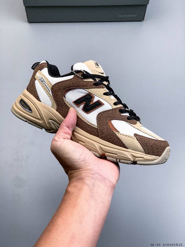 采优用质纤维革+透气网布眼材质材质#独立3层组合底大私模#搭载Abzorb缓中震底。韩流火爆款式# 新款Nb新百伦New Balance Mr530系列古复老爹