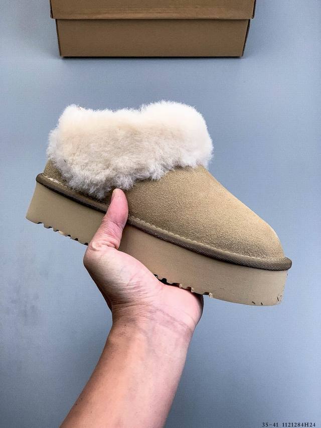 Ugg Classic Comfortable 冬季加绒低帮厚底休闲雪地靴 塔茨勒 人造短毛绒 1121284H24