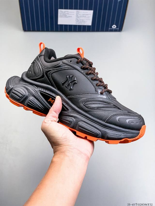 公司级！Mlb Winner Chunky 虞书欣同款25新款潮流厚底时尚街头赛博老爹鞋 它采用了复古未来主义的设计，鞋身采用技网布搭配金属质感材质，呈现出流线