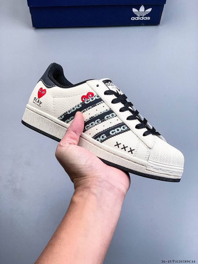 公司级头层！阿迪达斯Adidas Superstar 贝壳头经典百搭休闲板鞋 渠道正品订单 诠释市场最高工艺水平 贝壳头经典小白板鞋 专柜上架同步配色 全鞋进口