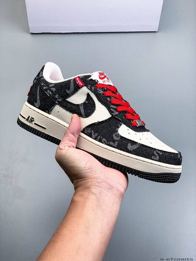 原楦数据纸版，采用硬质优质皮革鞋面材质，内置全掌Air Sole气垫。耐克 Nike Air Force 1 Low 空军一号低帮百搭休闲运动板鞋 112048