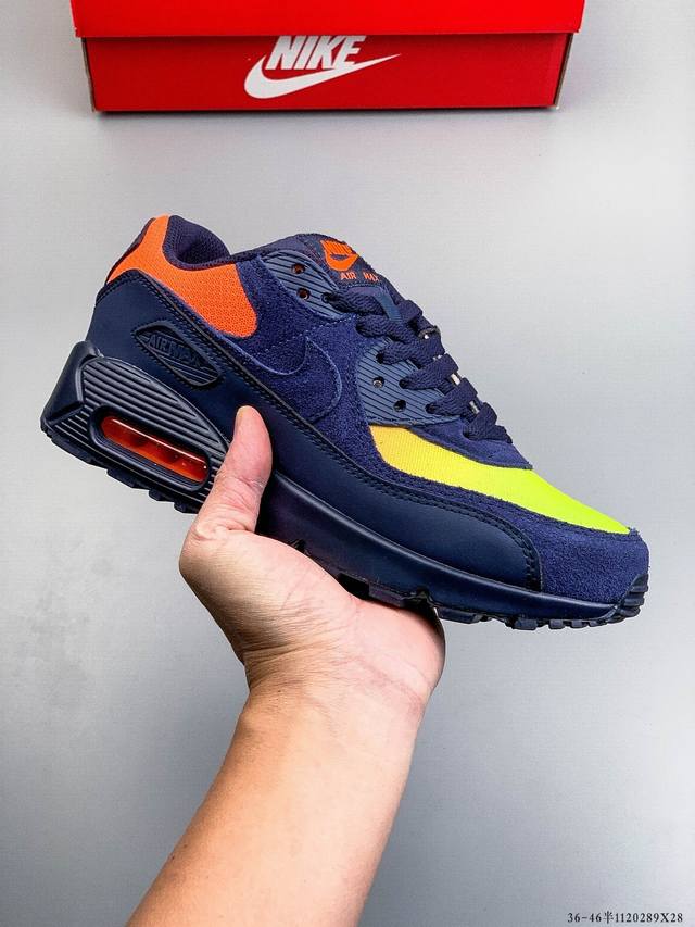 公司级！耐克 Wmns Nike Air Max 90 Oreo 半掌气垫全皮复古运动休闲慢跑鞋 1120289X28