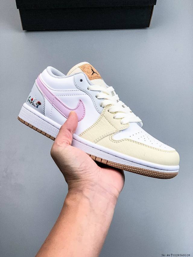 耐克Nike Air Jordan 1 Low Aj1乔1 低帮潮流缓运动休闲板鞋。Aj1 低帮拼接 完美版型真头层牛皮# 内置缓震气垫 原鞋开模 拒绝公底 购