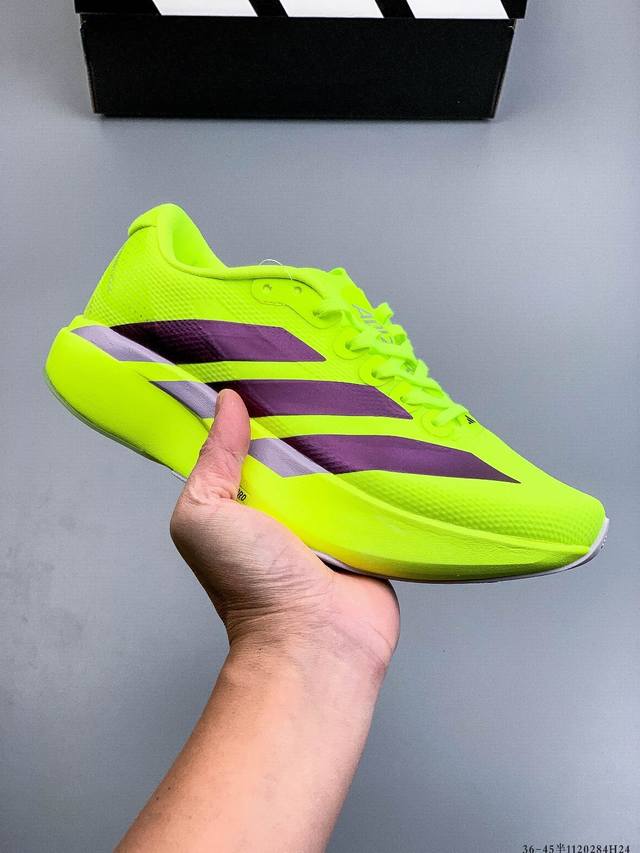 Adidas Adizero Evo Sl M马拉松飞线贾卡轻质透气休闲运动跑步鞋 采用双层透气网纱 Flywire动态飞线绑缚鞋面材质 内置Zoom小气垫装置