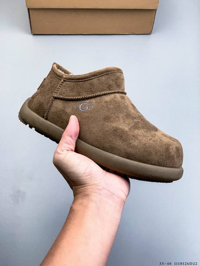 Ugg 2025新款一脚蹬软底保暖棉鞋休闲毛毛乐福鞋 1118126D22