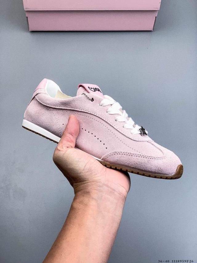 Alo Yoga Sunset真皮休闲德训鞋 2025新款超火巨好看阿甘鞋 平底防滑运动鞋 1118959F26