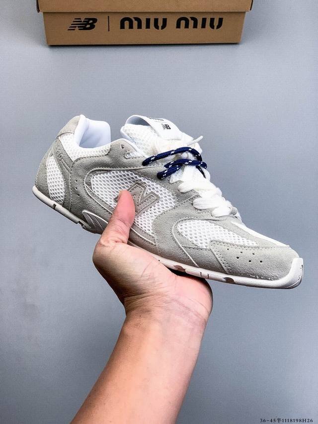 美拉德配色打造全新跨界合作，意大利奢侈品牌 缪缪Miumiu X Nb新百伦New Balance 530 Sl系列低帮经典复古休闲运动慢跑鞋 1118198H
