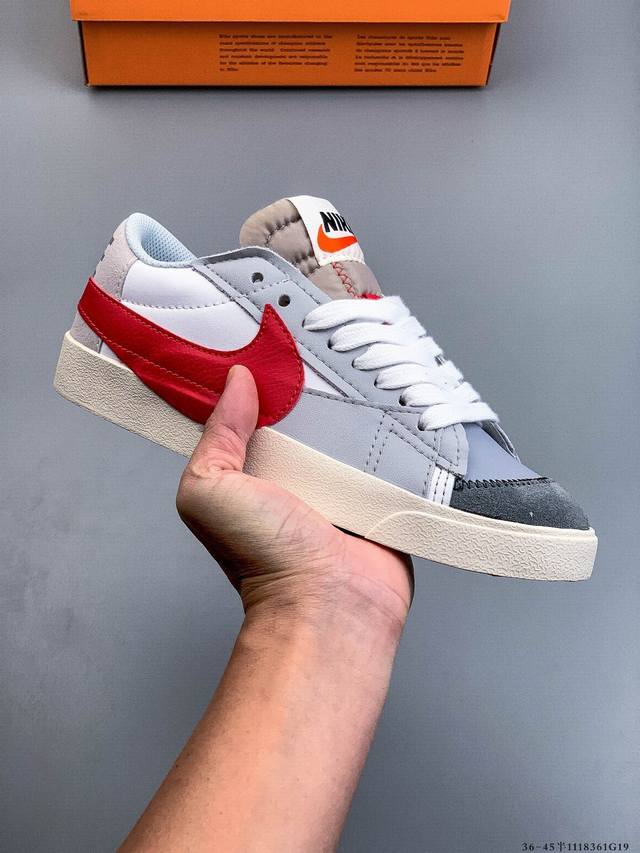 耐克Nike Blazer Low'77 Vntg We 经典开拓者大勾低帮百搭休闲运动板鞋 1118361G19