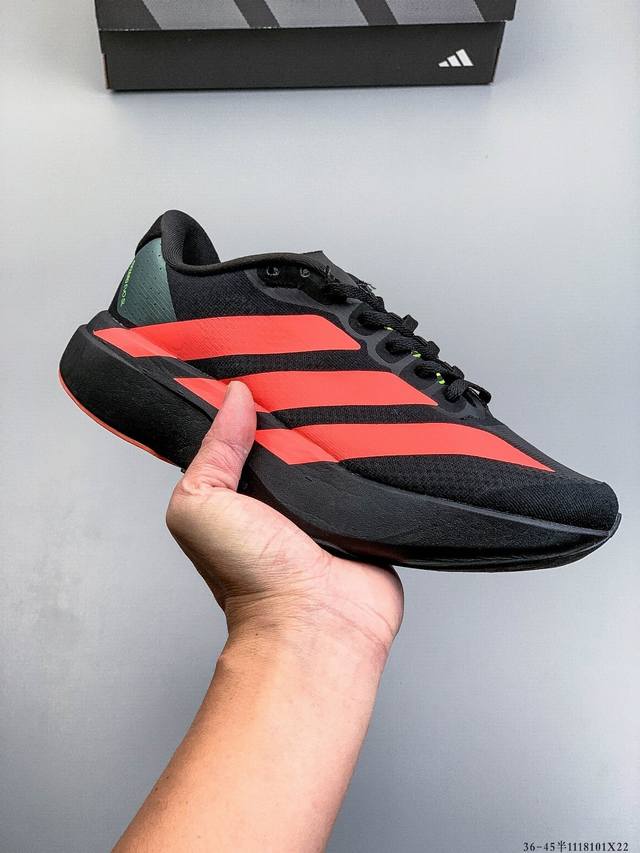 Adidas Adizero Evo Sl M马拉松飞线贾卡轻质透气休闲运动跑步鞋 采用双层透气网纱 Flywire动态飞线绑缚鞋面材质 内置Zoom小气垫装置