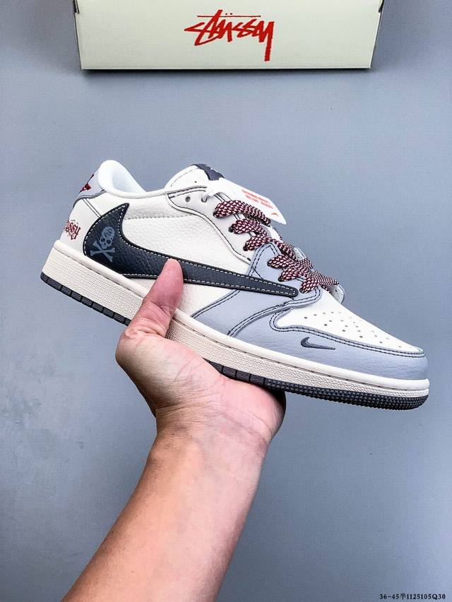 公司级头层！耐克Nike Air Jordan 1 Low Aj1 乔1 低帮潮流运动休闲板鞋。Aj1 低帮拼接 完美版型真头层牛皮# 内置缓震气垫 原鞋开模