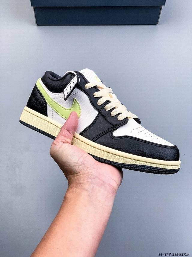 公司级头层！耐克Nike Air Jordan 1 Low Aj1 乔1 低帮潮流运动休闲板鞋。Aj1 低帮拼接 完美版型真头层牛皮# 内置缓震气垫 原鞋开模