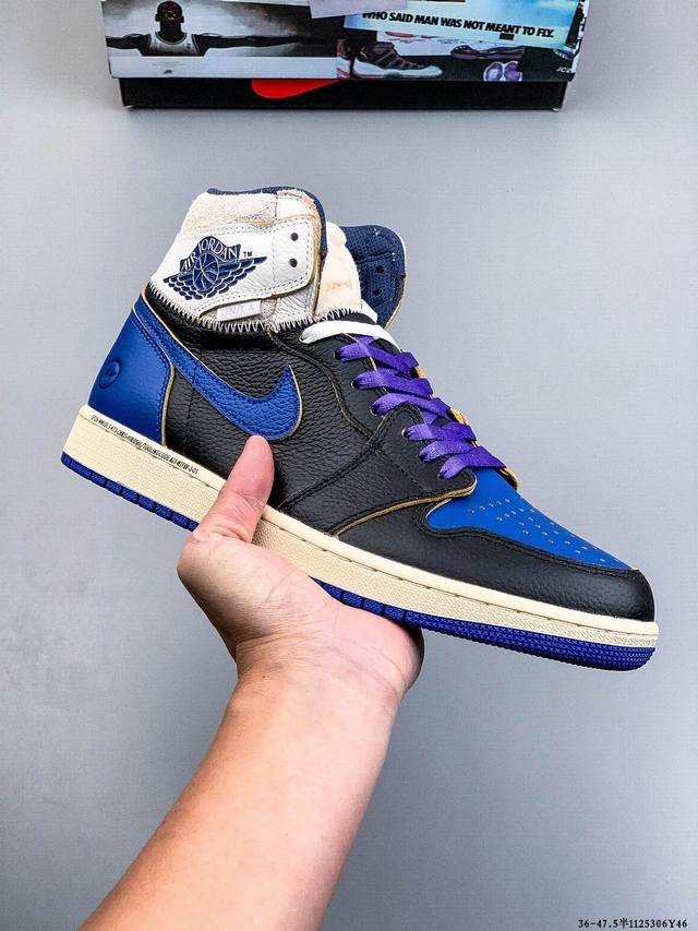 公司级头层！Air Jordan 1 乔1 高帮潮流缓震运动休闲板鞋 原装头层皮革 内置缓震气垫 原鞋开模 拒绝公底 原汁原味 忠于原版。 1125306Y46