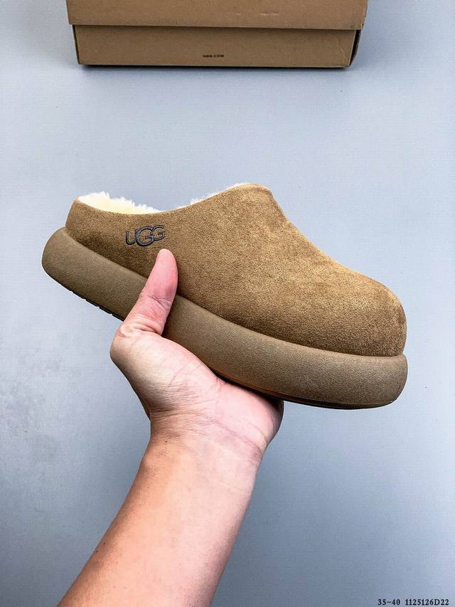 Ugg 2025新款一脚蹬软底保暖棉鞋休闲毛毛乐福鞋 1125126D22