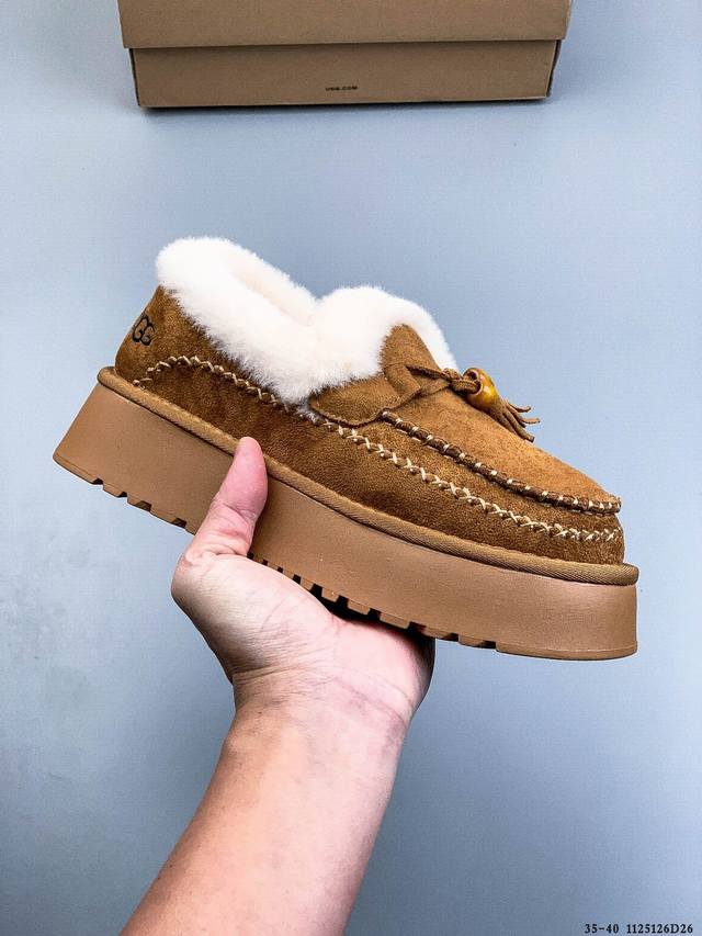 Ugg 2025新款一脚蹬软底保暖棉鞋休闲毛毛乐福鞋 1125126D26