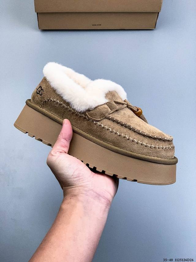Ugg 2025新款一脚蹬软底保暖棉鞋休闲毛毛乐福鞋 1125126D26