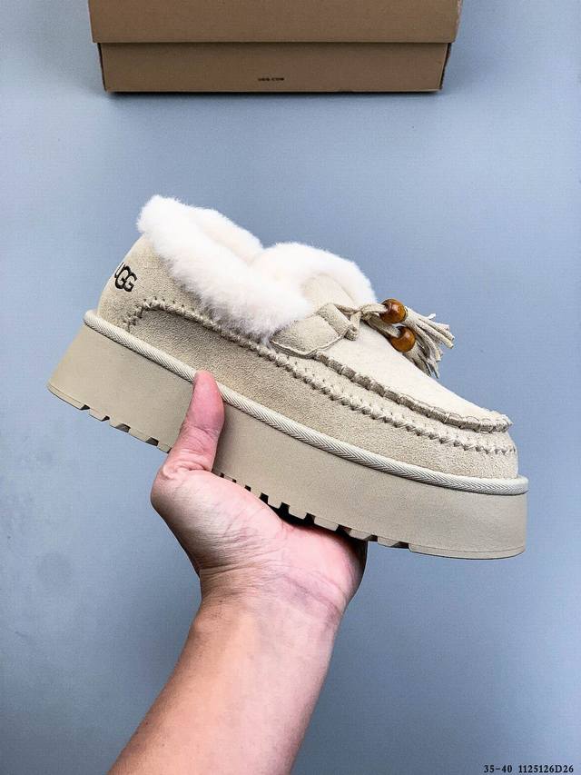 Ugg 2025新款一脚蹬软底保暖棉鞋休闲毛毛乐福鞋 1125126D26