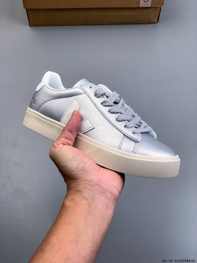 街拍频繁上镜 Veja Leather Extra Sneakers 二层皮 法国国民V字经典小白板鞋 春季入夏简约百搭款 全头层进口牛皮 舒适面革内里 广东厂