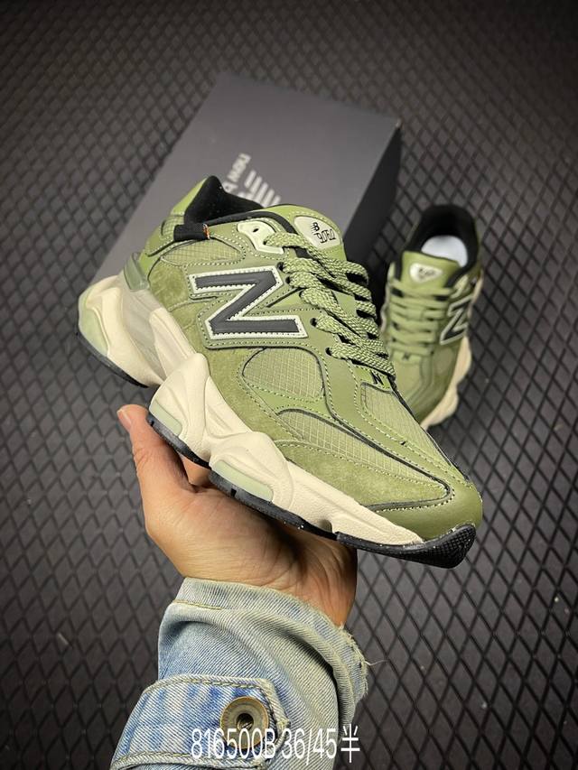 B 公司级New Balance 9060系列 新百伦 复古休闲运动慢跑鞋 鞋面大身由空间双格及磨砂鞋面拼接而生 采用大面积网眼以及麂皮材质覆盖鞋身 还原经典气