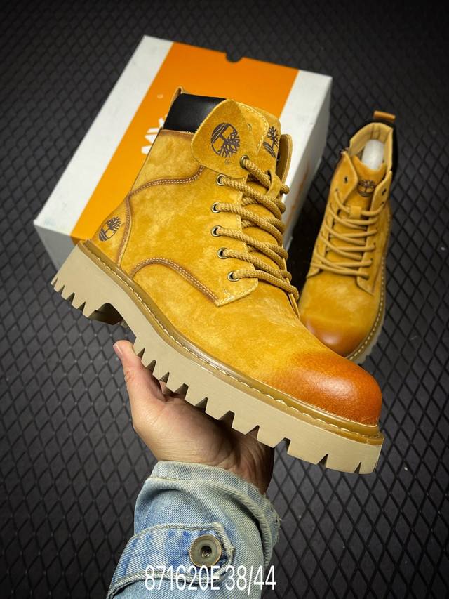 E 新货#Timberland添柏岚 天伯伦 秋冬新品 秋冬必备户外休闲大黄靴系列#广东大厂品质 原盒原包装 时尚潮流搭配 面料采用意大利顶级磨砂细纹牛皮 轻质